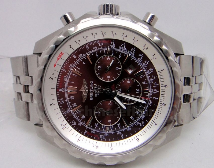 Breitling Chronograph Stainless Steel Brown Automatic Movement